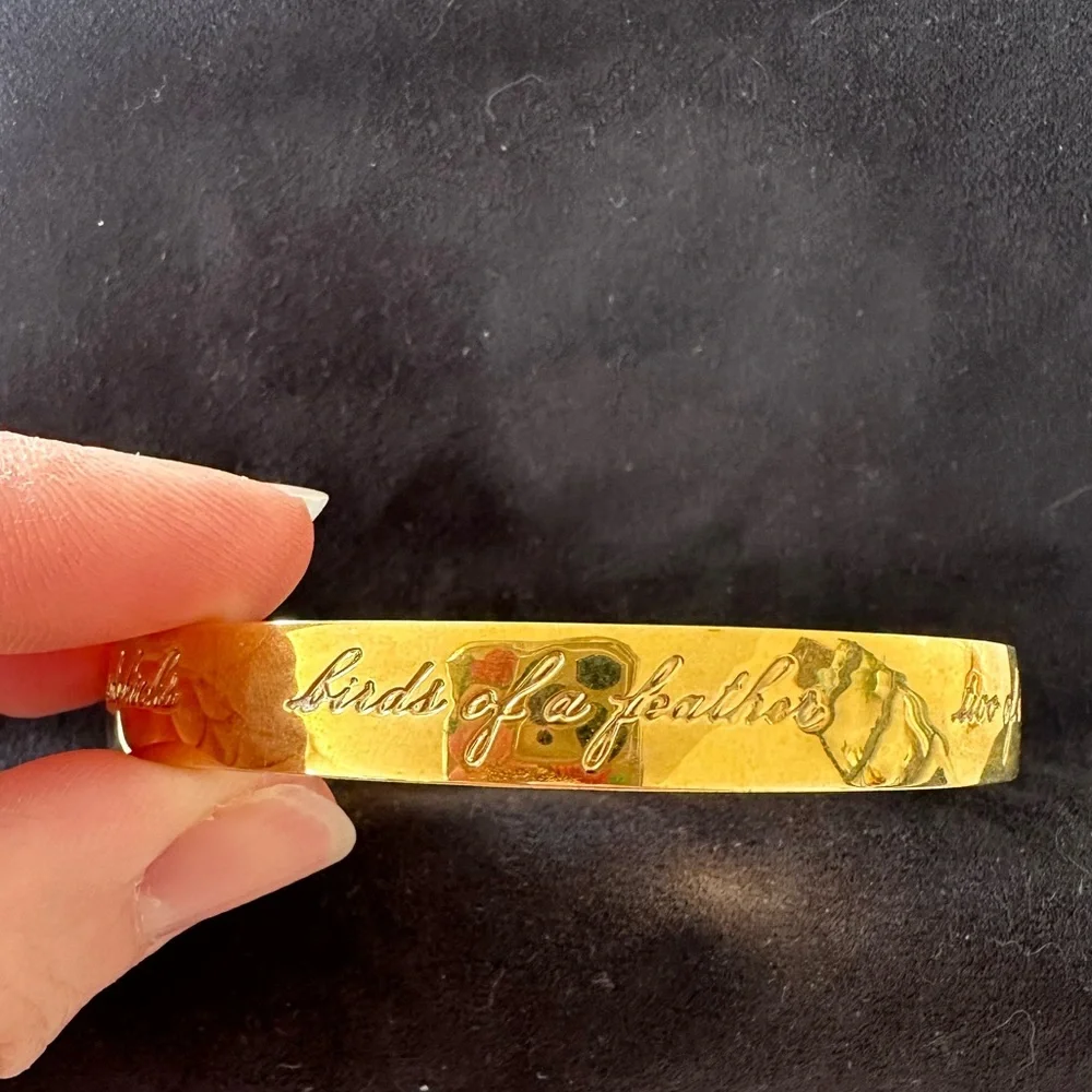Kate Spade Bridesmaid Engraved Idiom Bangle Bracelet Gold”Best Friend Ever” - Picture 7 of 10